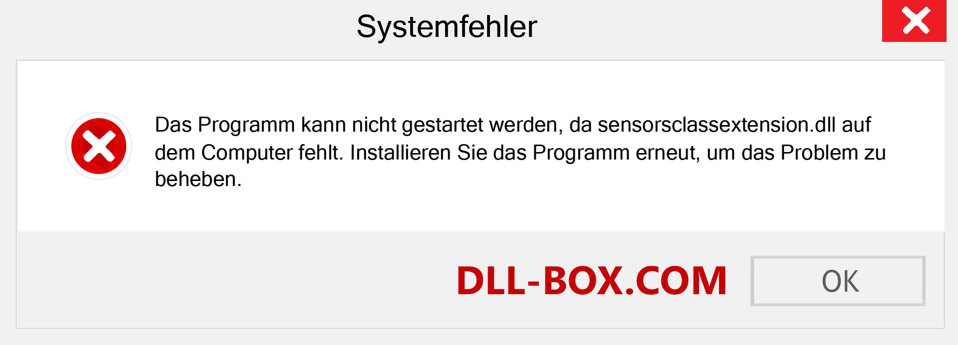 sensorsclassextension.dll-Datei fehlt?. Download für Windows 7, 8, 10 - Fix sensorsclassextension dll Missing Error unter Windows, Fotos, Bildern